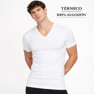 9255 CAMISETA MANGA CORTA AFELPADA TÉRMICA . CUELLO V