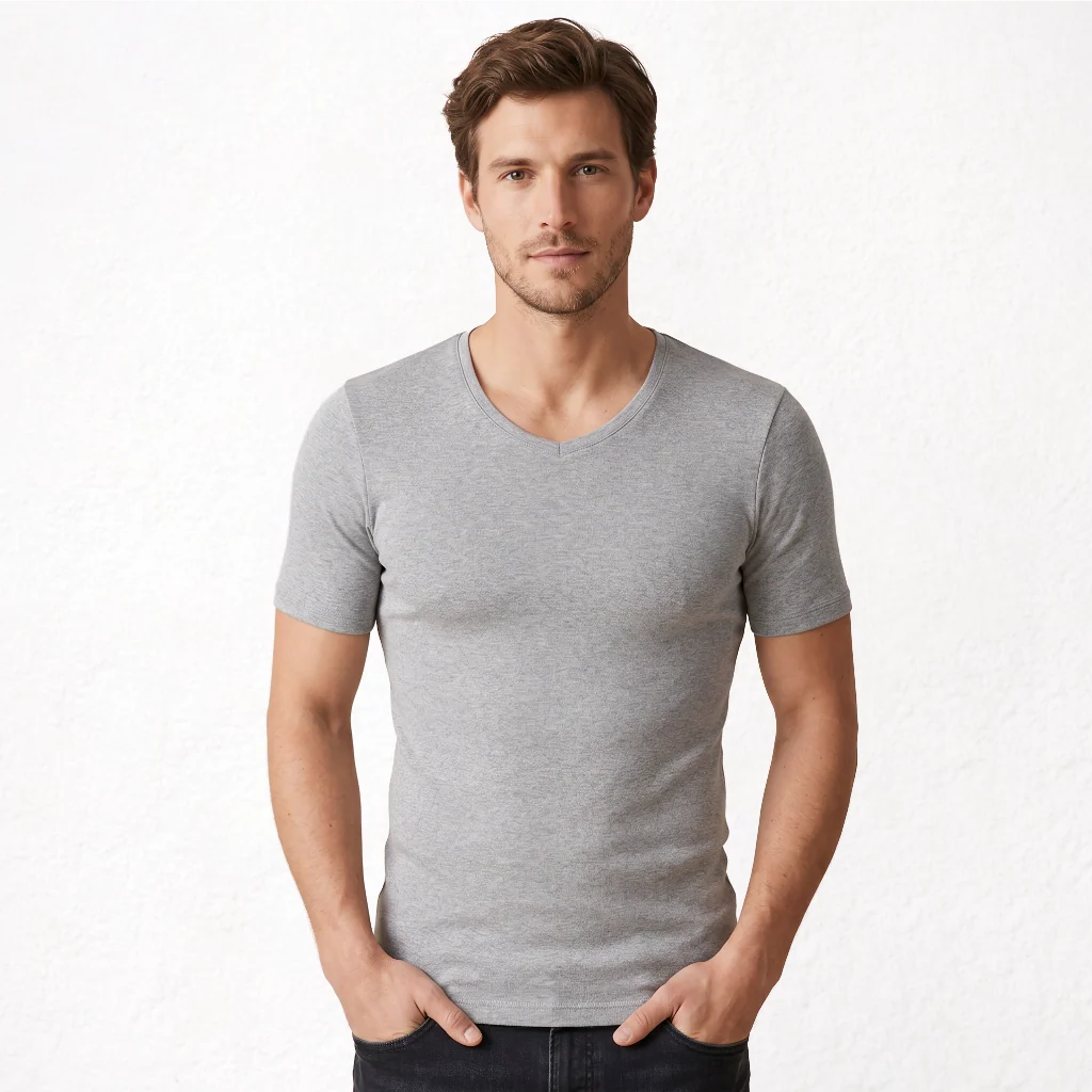 9268 CAMISETA MANGA CORTA TEJIDO ADAPTABLE. CUELLO V. TEJIDO INVIERNO - Imagen 4