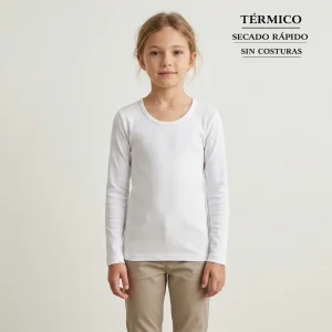 9814 CAMISETA MANGA LARGA TÉRMICA SECADO RÁPIDO NIÑA