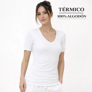 9815 CAMISETA MANGA CORTA AFELPADA TÉRMICA 100% ALGODÓN ANTIALÉRGICA