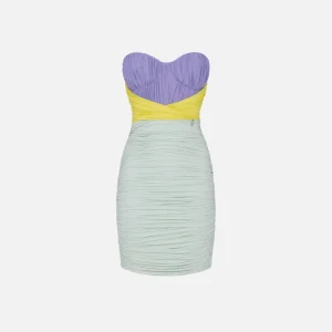 Elisabetta Franchi vestido de punto tricolor drapeado