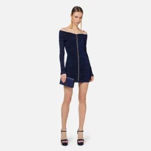 Elisabetta Franchi minivestido de punto de lurex con cremallera