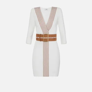 Elisabetta Franchi vestido de punto con bandas a rayas