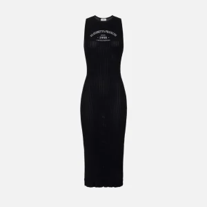 Elisabeta Franchi vestido de punto con logotipo estampado negro