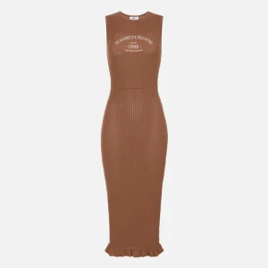Elisabetta Franchi vestido de punto con logotipo estampado