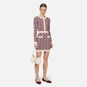 Elisabetta Franchi minivestido con logotipo jaquard
