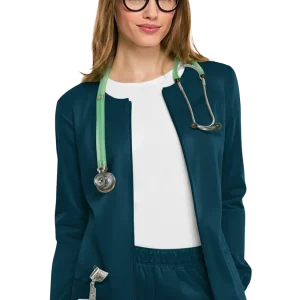 Chaqueta sanitaria mujer elástica con cremallera 4315