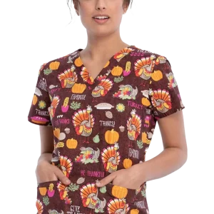Casaca estampada mujer entallado Thanksgiving CK616