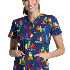 Casaca estampada mujer entallado perros CK616
