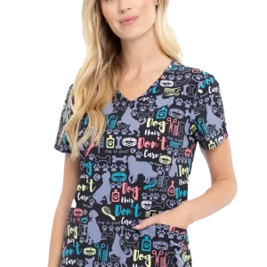 Casaca estampada mujer entallado perros CK637