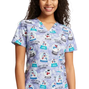 Casaca estampada mujer entallado Navidad nieve CK651