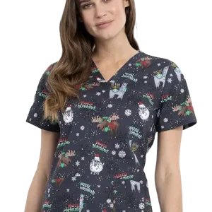 Casaca estampada mujer Navidad Llamas CK651