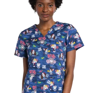 Casaca estampada mujer entallado pom poms CK651