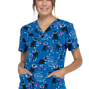 Casaca estampada mujer entallado perros CK652