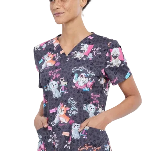 Casaca estampada mujer entallado gatos CK652