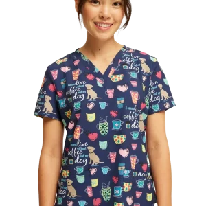 Casaca estampada mujer entallado perros vets CK662