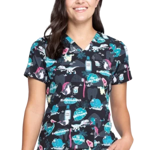 Casaca estampada mujer entallada dino dental CK671