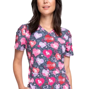 Casaca estampada mujer entallada perros CK703