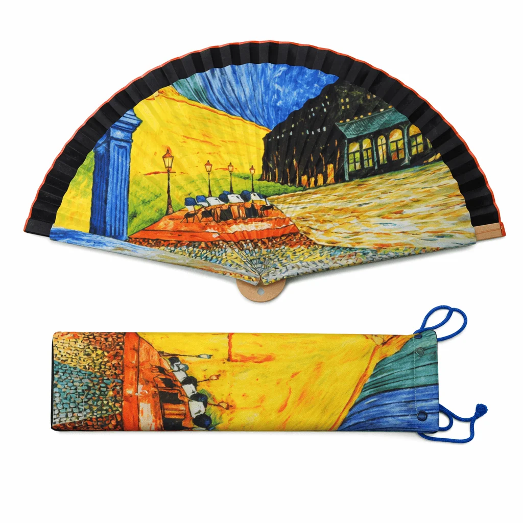Abanico esmaltado de Van Gogh con funda 3