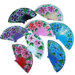 Abanicos de madera de Flores en diferentes colores