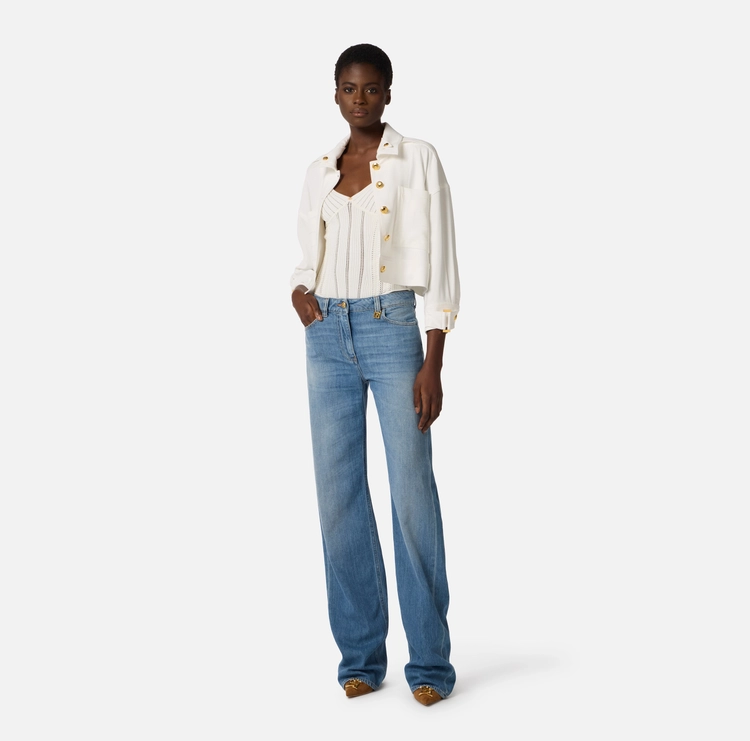 Elisabetta Franchi body de punto blanco - Imagen 3