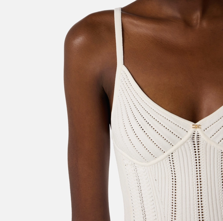 Elisabetta Franchi body de punto blanco - Imagen 5