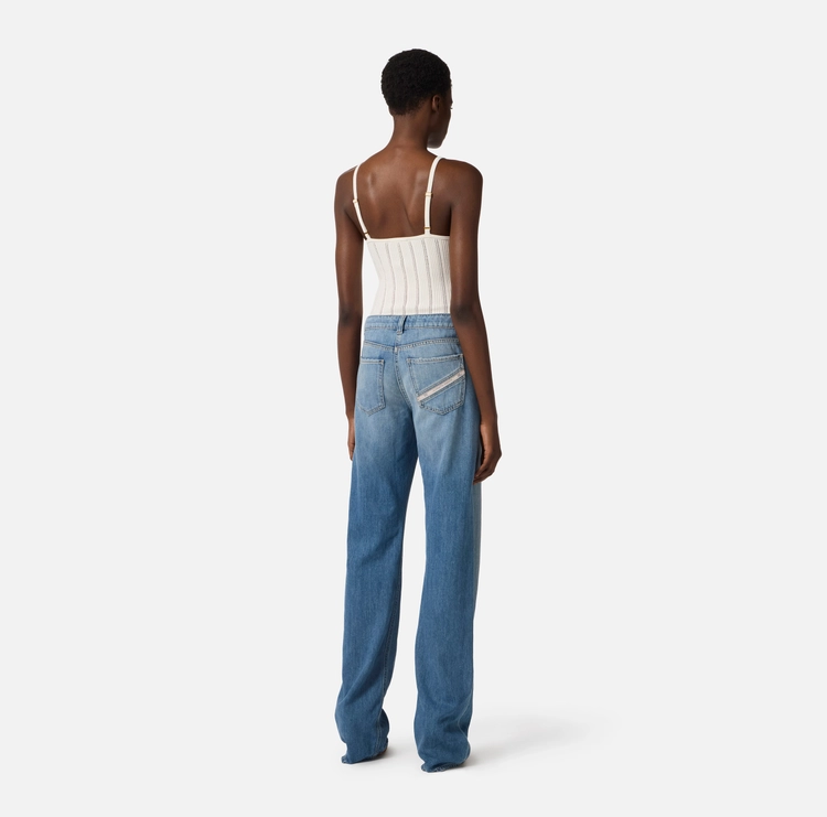 Elisabetta Franchi body de punto blanco - Imagen 6