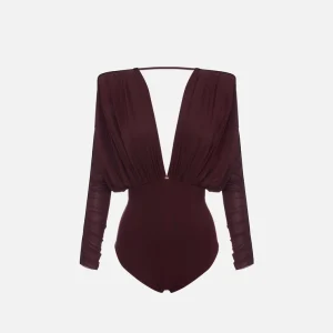 Elisabetta Franchi body de jersey elastico con drapeados
