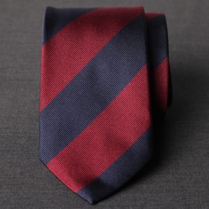 Corbata seda rayas grana y azul