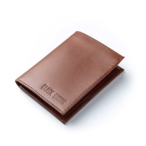 Billetera Vertical en Cuero Miel para Hombre