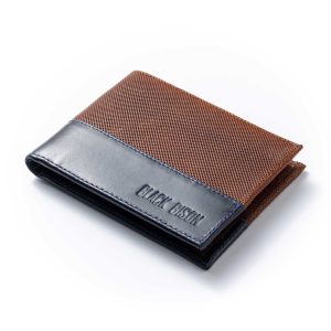 Billetera Horizontal en Cuero Miel - Azul para Hombre