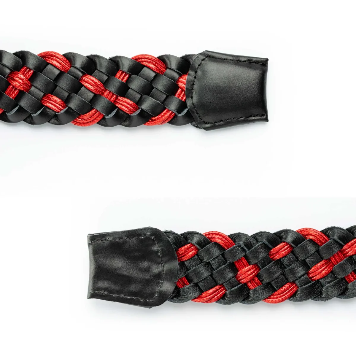 Cinturon Cuero Tejido Negro - Rojo - Imagen 6
