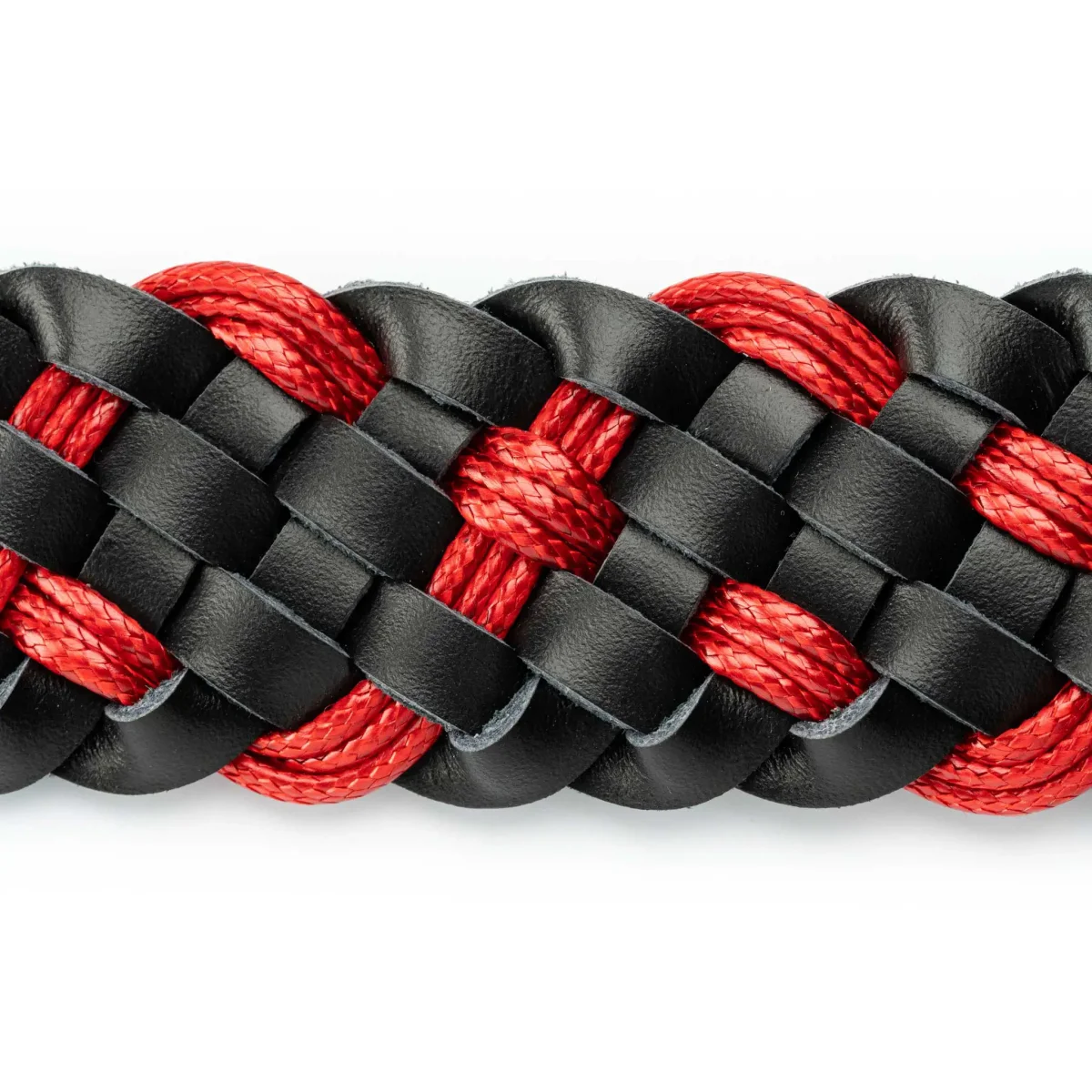 Cinturon Cuero Tejido Negro - Rojo - Imagen 7