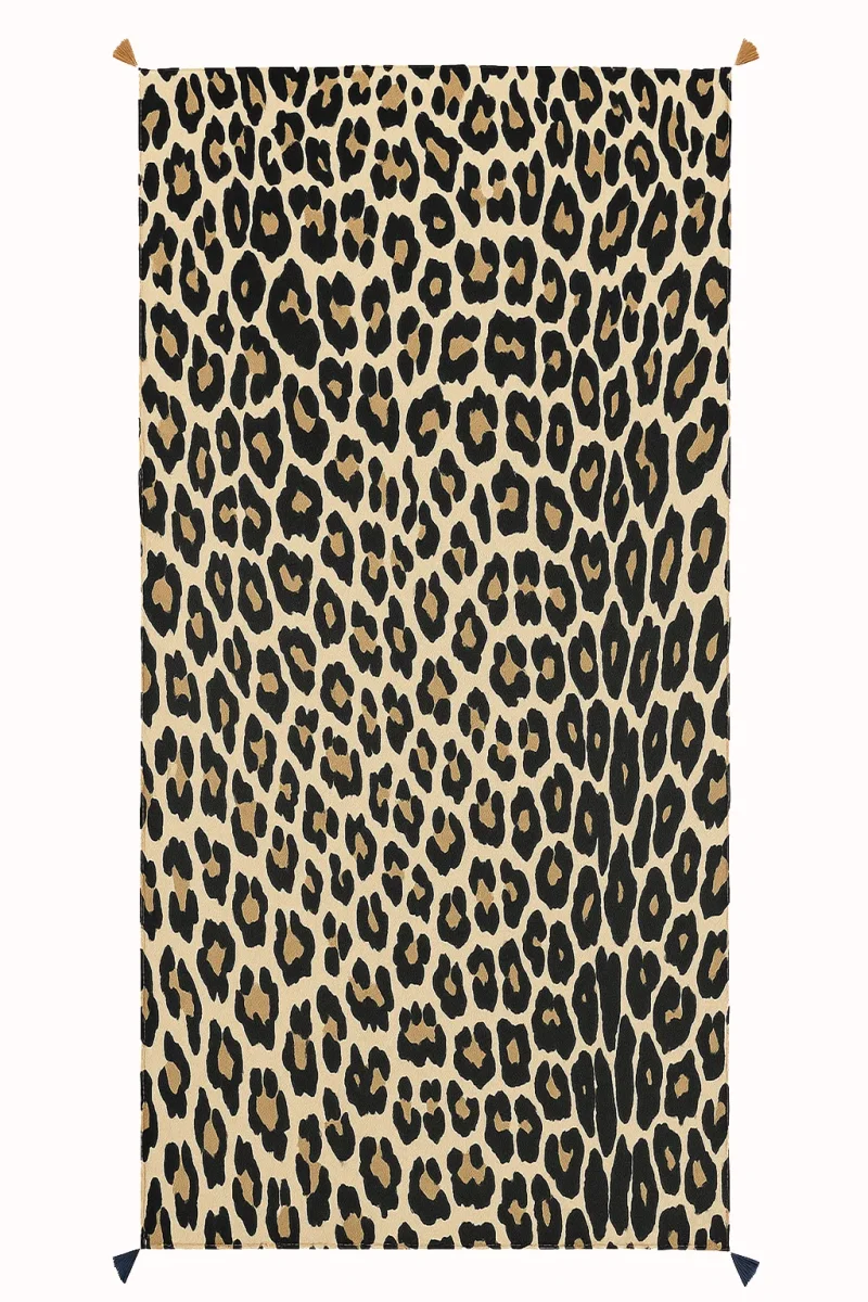 Kimono animal print leopardo beige y fucsia - Imagen 7
