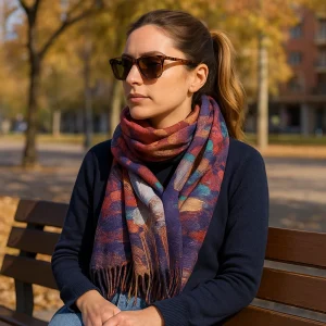 Bufanda estampada tacto cashmere pinturas 10