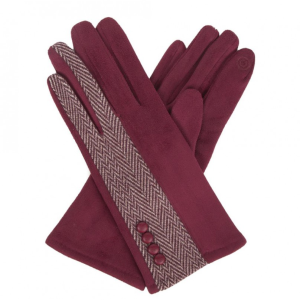 Guantes espiga burdeos