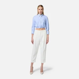 Elisabetta Franchi camisa de popelina con detalla rayas