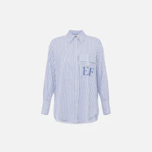 Elisabetta Franchi camisa de popelina de algodon a rayas