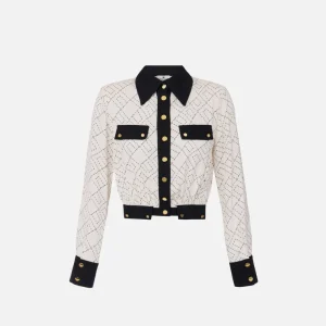 Elisabetta Franchi camisa bicolor de georgette