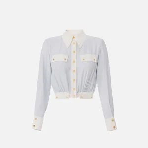 Elisabetta Franchi camisa bicolor de georgette