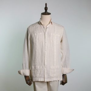 Guayabera lavada beige