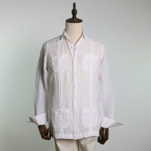 Guayabera lavada blanca