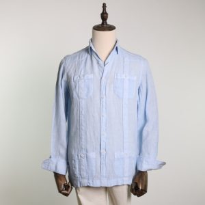 Guayabera lavada celeste