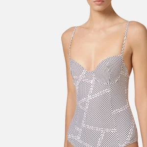Elisabetta Franchi traje de baño con estampado lunares y cintas