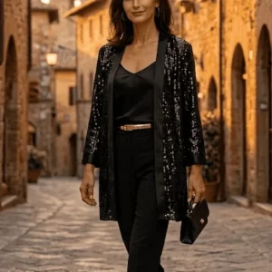 Chaqueta de lentejuelas negra