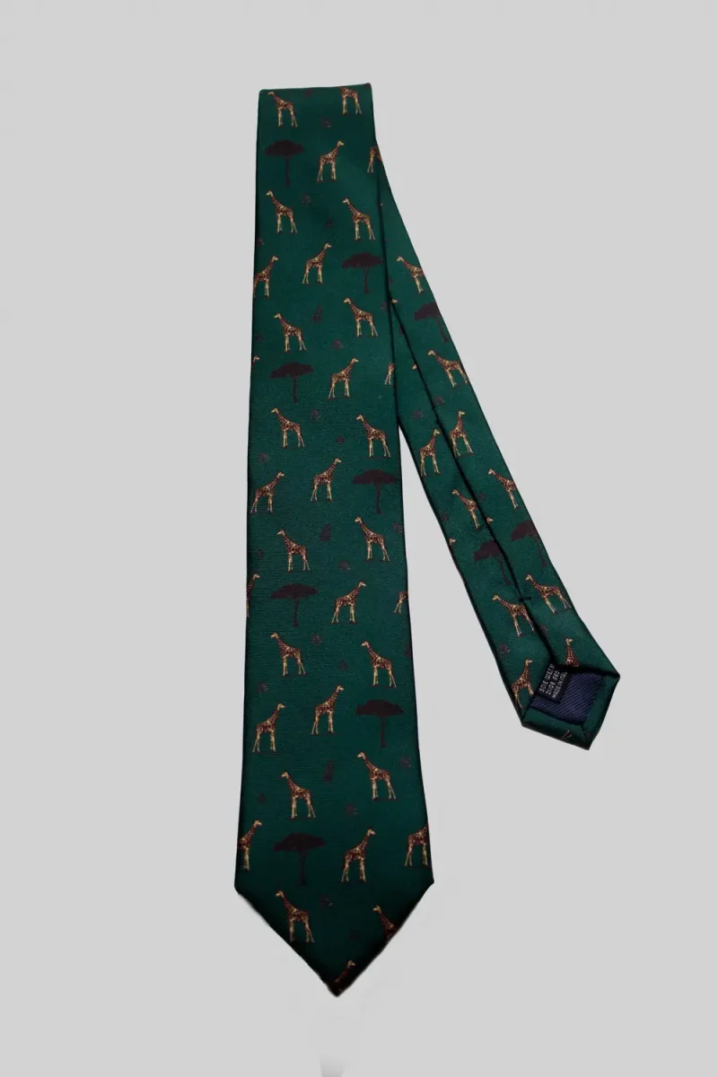 Corbata Jirafas Verde Oscuro - Imagen 2