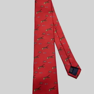 Corbata Leopardo Pequeño Rojo