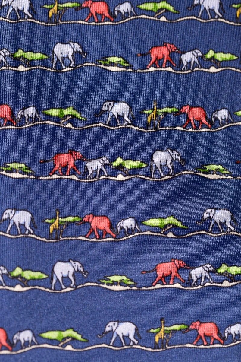 Corbata seda twill Selva Azul Marino - Imagen 3