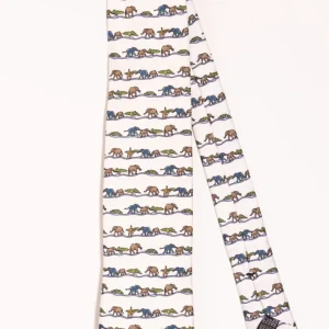 Corbata seda twill Selva Blanco Roto