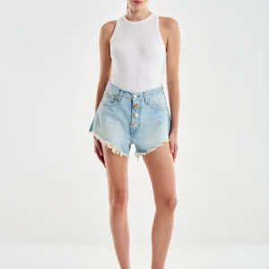 Vicolo short vaquero ligero con botones joya